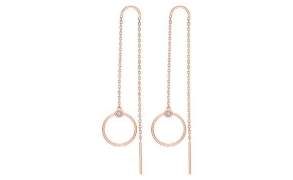 Boucles d'oreilles Or Rose et Blanc 18k Diamant GH P1