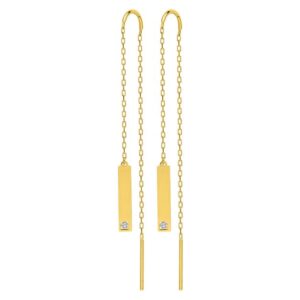 Boucles d'oreilles Or Jaune et Blanc 18k Diamant GH P1