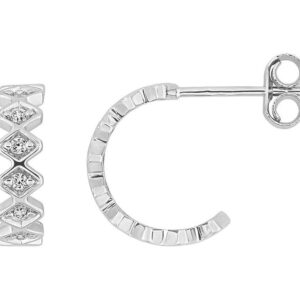 Boucles d'oreilles Or Blanc 18k Diamant 0.11ct