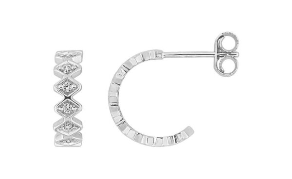 Boucles d'oreilles Or Blanc 18k Diamant 0.11ct